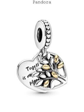 Pandora Two-Tone Family Tree Heart Dangle Charm